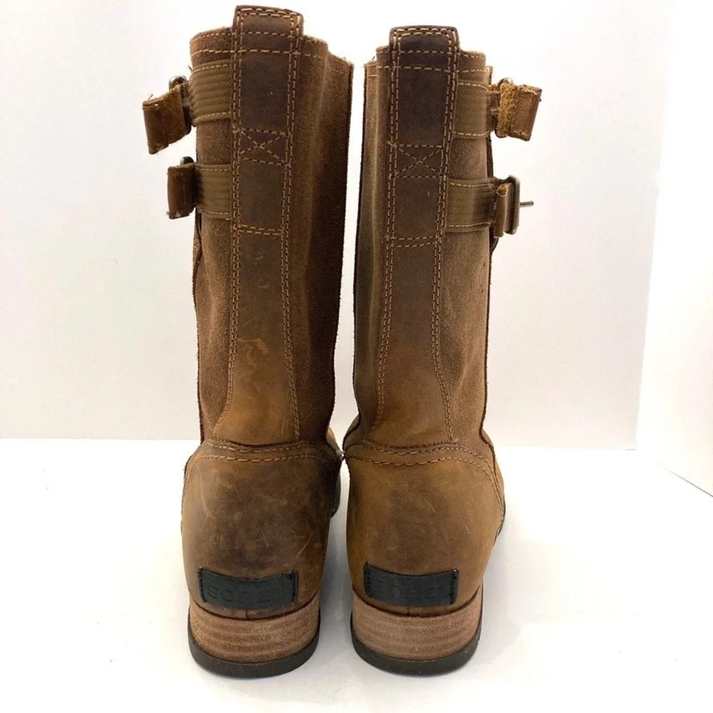 SOREL Major Pull On Boot Womens 8 Grizzly Tan Leather Oiled Suede MSRP$170